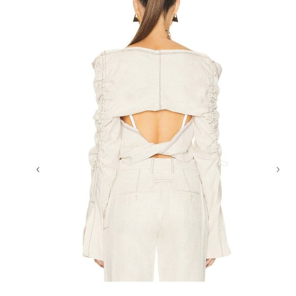 NWT JACQUEMUS La Veste Camargue in Light Beige size 6 - Picture 3 of 8